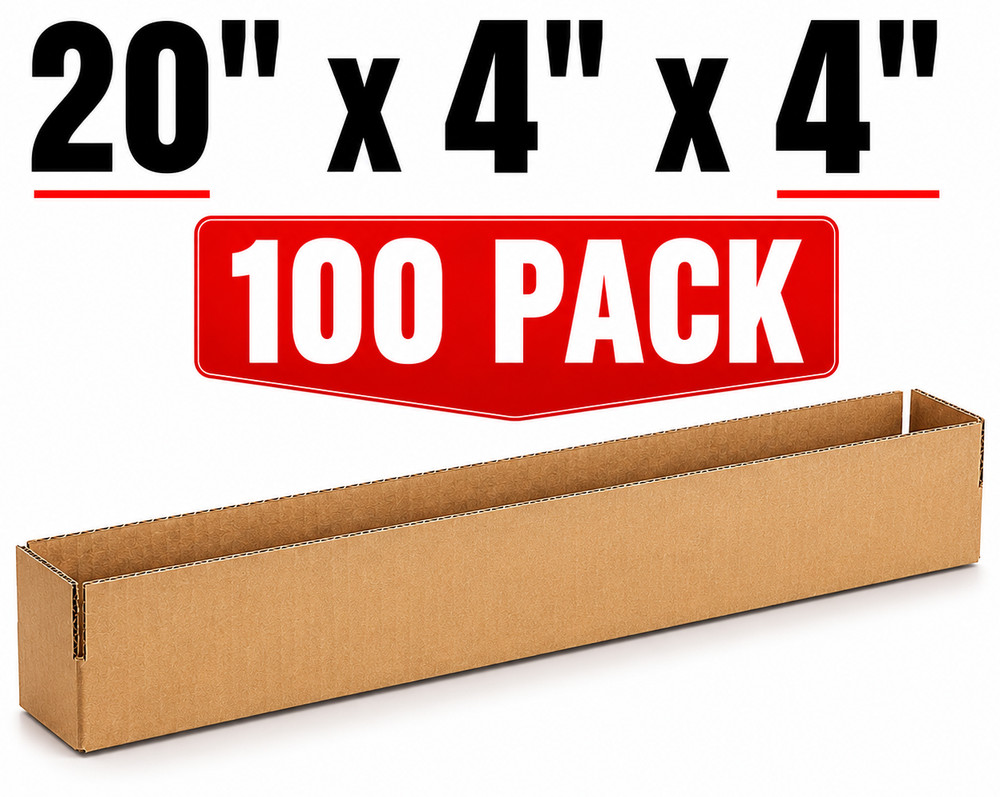 100 20x4x4 Cardboard Paper Boxes Mailing Packing Shipping Box Corrugated Carton