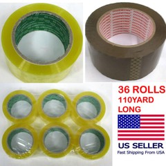 36 ROLLS – 2 INCH wide x 110 Yards (330 ft) Clear Carton Sealing Packing