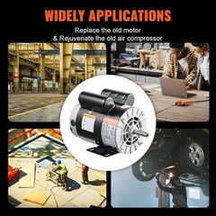 VEVOR 5HP SPL Air Compressor Electric Motor, 230V 17.6Amps, 56 Frame 3450RPM, 5/