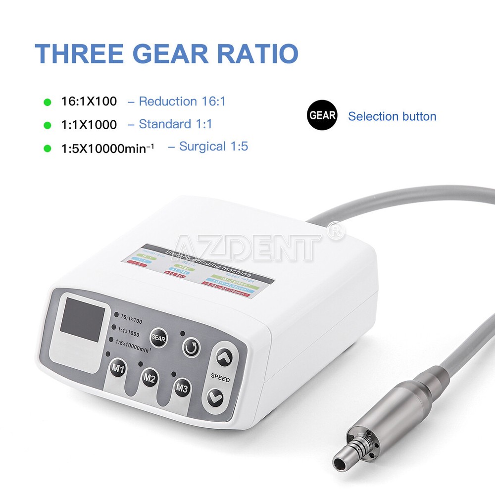 AZDENT Dental LED micromotor motor eléctrico/contra angulo 1:1/1: 5 aumento USA