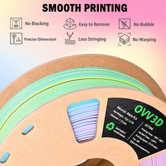 OVV3D PLA Filament 1.75mm, Matte 1.75 millimeters, Tri-color Macaron