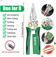 8 in 1 Wire Stripper with Voltage Tester,Wire Strippers Electricity Measurement