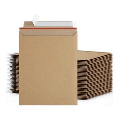 11 x 13.5 Rigid Photo Kraft Cardboard Mailer, Self-Seal Tear Tab-28pt 100 Pack