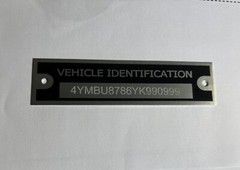 2 fasteners incl. Personalized restoration NUMBER PLATE DATA TAG Heavy Duty USA