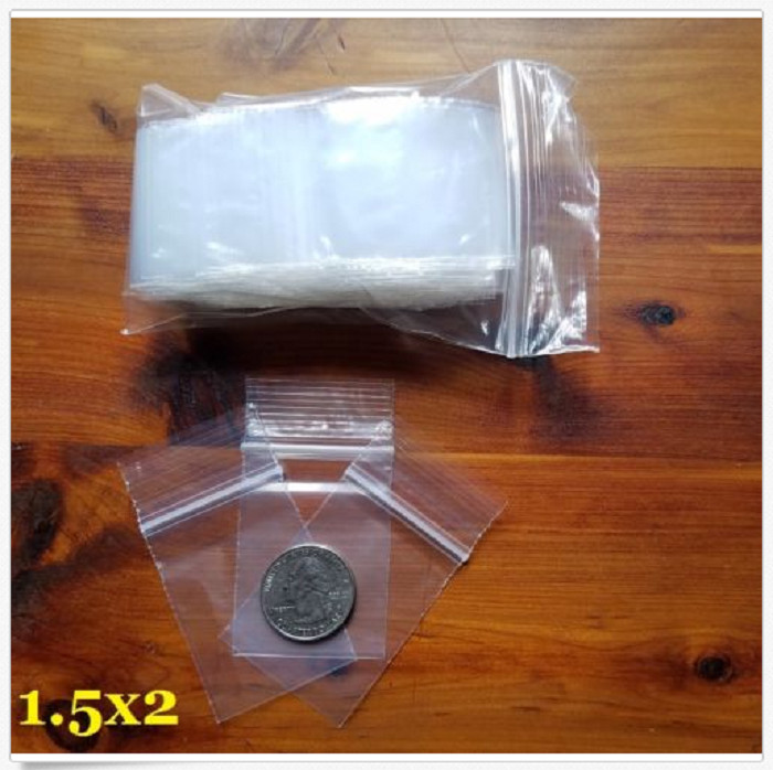 1.5″ x 2″ Clear Zip Seal Plastic Bags 2Mil Jewelry Pill Zipper Top Lock Baggies