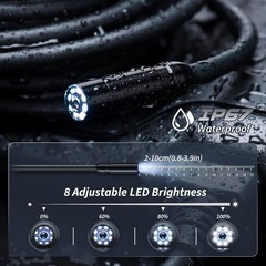 Borescope Camera with 4.3 Inch Screen and 8 Built-In LED Light Sources