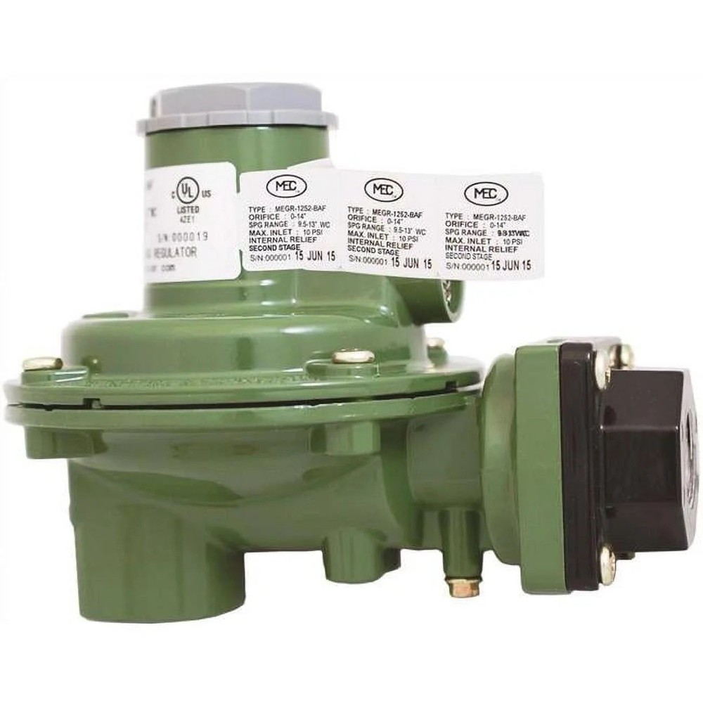 MEC Excela-Flo MEGR-1252-BAF 2nd Stage LP Gas Regulator 1/2″ NPT 9.5-13″ WC
