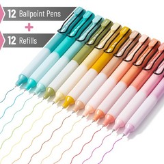 Mr. Pen- Retractable Gel Pens with Case, 12 Pack, Assorted Color Ink, Pastel