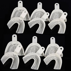 12 pieces Dental Disposable Impression Trays Plastic Upper & Lower 3 Sizes Kit