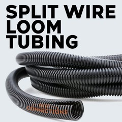 BEST CONNECTIONS Split Wire Loom Flex-Guard Convoluted 1/2″ – 100ft, Black