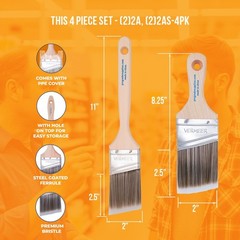 4-Pack Angle Brushes in Assorted Sizes for All Latex and Oil Paints & Stains