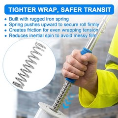 Long Handle Stretch Wrap Dispenser 50“ Pallet Film Pole Fits 2″-3″ & 6″-20″ Core