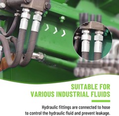12 Pack 1/2″ NPTF Hydraulic Hose End Fittings, 1/2″ I.D. Hose x 1/2″ NPTF Male