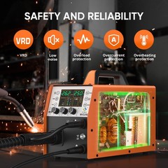 HITBOX 6 IN 1 Aluminum MIG Welder Gas Gasless 250A 110/230V ARC w/Lift Tig Torch