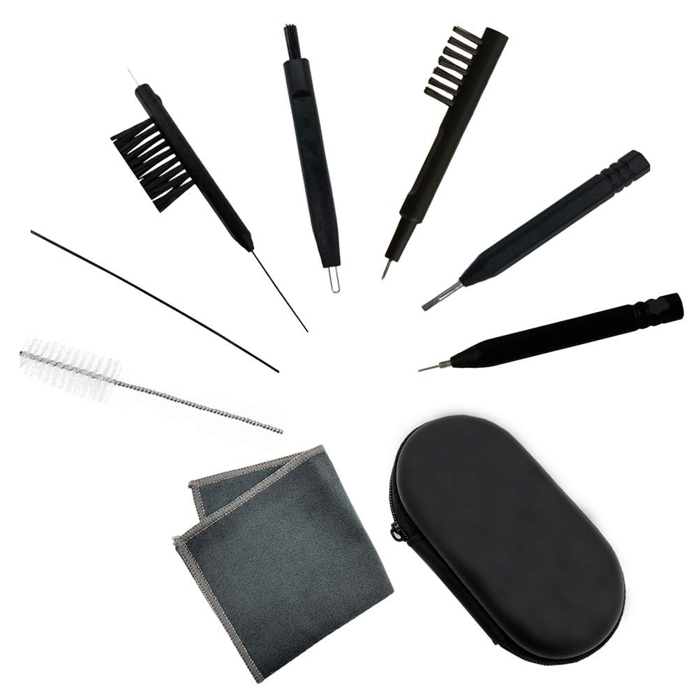 8 Pieces Hearing aid Amplifier Cleaning Tools, Earbuds/Headphones Black