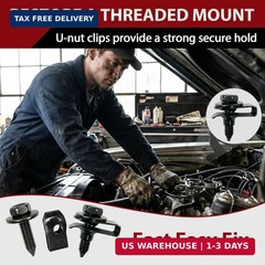 50 Pcs Automotive Body Bolts/Screws & U-Nut Clips Kit, Multipurpose Fender Bolts