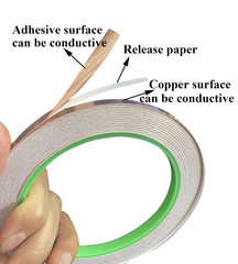 2Pcs Copper Foil Tape 1/4 x 21.8 Yards Double-Sided Conductive EMI Shielding for