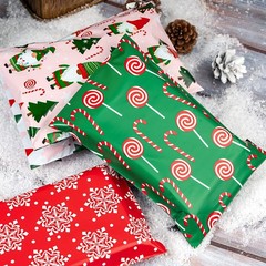 100 Pack 6×9 Christmas Poly Mailers Pretty Thick Self-Adhesive Shipping Bags