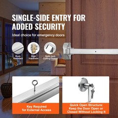 VEVOR Push Bar Door Locks Stainless Steel Panic Bars for Exit Doors with Lever