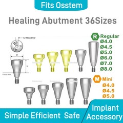 Dental Caps Healing Abutment Cap Mini Regular Platform Fits Osstem Hiossen