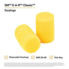 3M Ear Plugs, E-A-R Classic 312-1201, 200 Pairs of Disposable Earplugs, 1