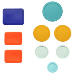 Pyrex (9 Multi-color) Rectangular and Circular Replacement Lids