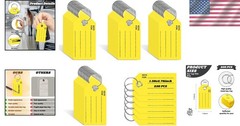 250 Pcs Yellow Key Tags with Labels and Rings: 1.38 X 2.76 Inches, 250 Labels, C