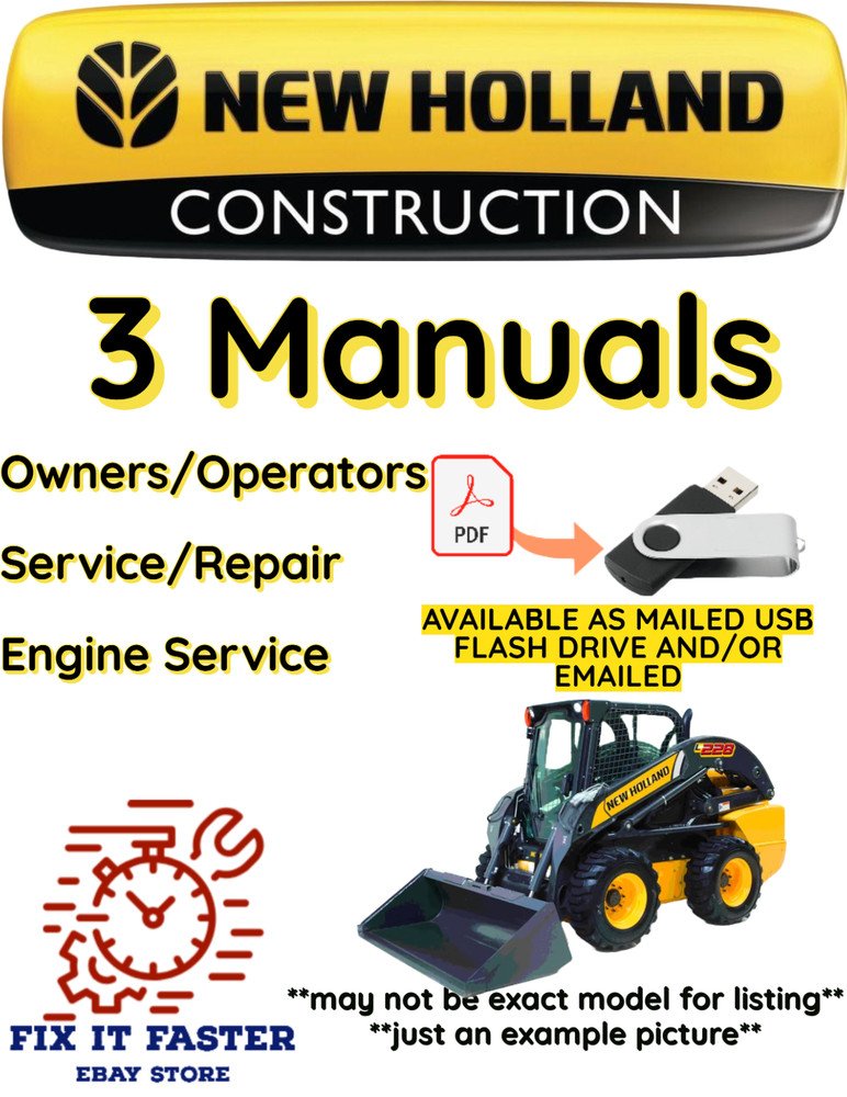 NEW HOLLAND L221 SKID STEER LOADER MANUAL SERVICE REPAIR ENGINE OWNERS PDF USB