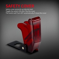 Red 12V LED Toggle Switch with Safety Cover – 2 Pack Heavy Duty 12 Volt DC 20A