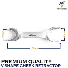 Dental Cheek Retractor V-Shape Double Ended Long Orthodontic Surgical Instrument