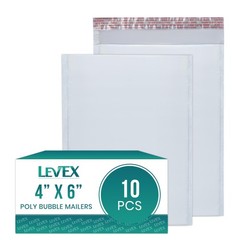 Levex – #0000 4″ x 6″ [10 Pack] Poly Bubble Mailers, Padded Envelope Mailers,…