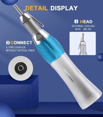 1-10PC Dental Surgical Straight Handpiece 1:1 NoseCone With External Nozzle Pipe