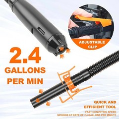 Battery Powered Electric Fuel Transfer Siphon Pump Gas Oil Water 2.4 GPM NEW US