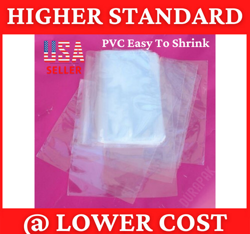 500 pcs 6.5X9″ PVC Shrink Film Wrap Flat Bags w/ Vent Hole DVD Retail Packaging