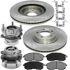 11.65 Front Brake Kit with Pads Rotors Wheel Bearing Hub Assembly 2007-2012 ABS