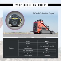 HUAYEE Free Shiping Crawler Mini Skid Steer Loader with EPA 23HP Engine in USA
