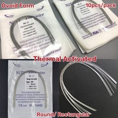 Dental Ortho Thermal Activated Niti Ovoid Form Arcs Round Rectangular Arch Wires