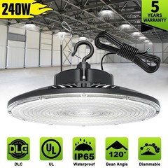 240W High Bay LED Light AC100-277V UFO Lights Dimmable Commercial Gym Shop Lamp