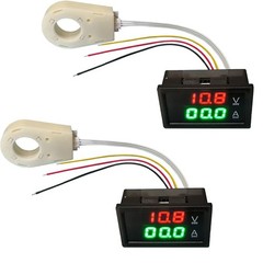 1/2x Hall Current Voltmeter Dual Digital Display DC 0-300V ± 50A/100A/200A/400A