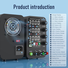 DC Power Supply Variable, 0-32V 0-10A Switching Bench Power Supply with Intellig