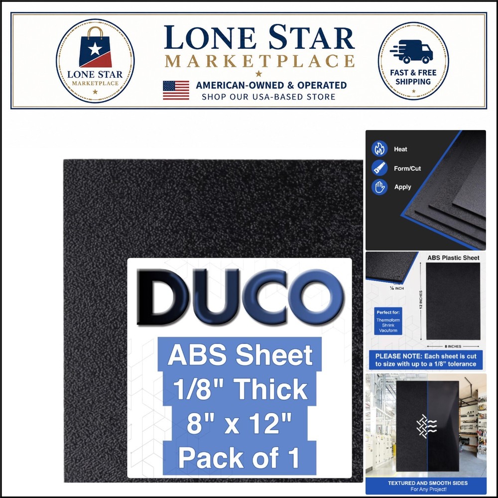 Versatile 1/8″ Thick 8″ x 12″ ABS Plastic Sheet – Textured & Matte Finish