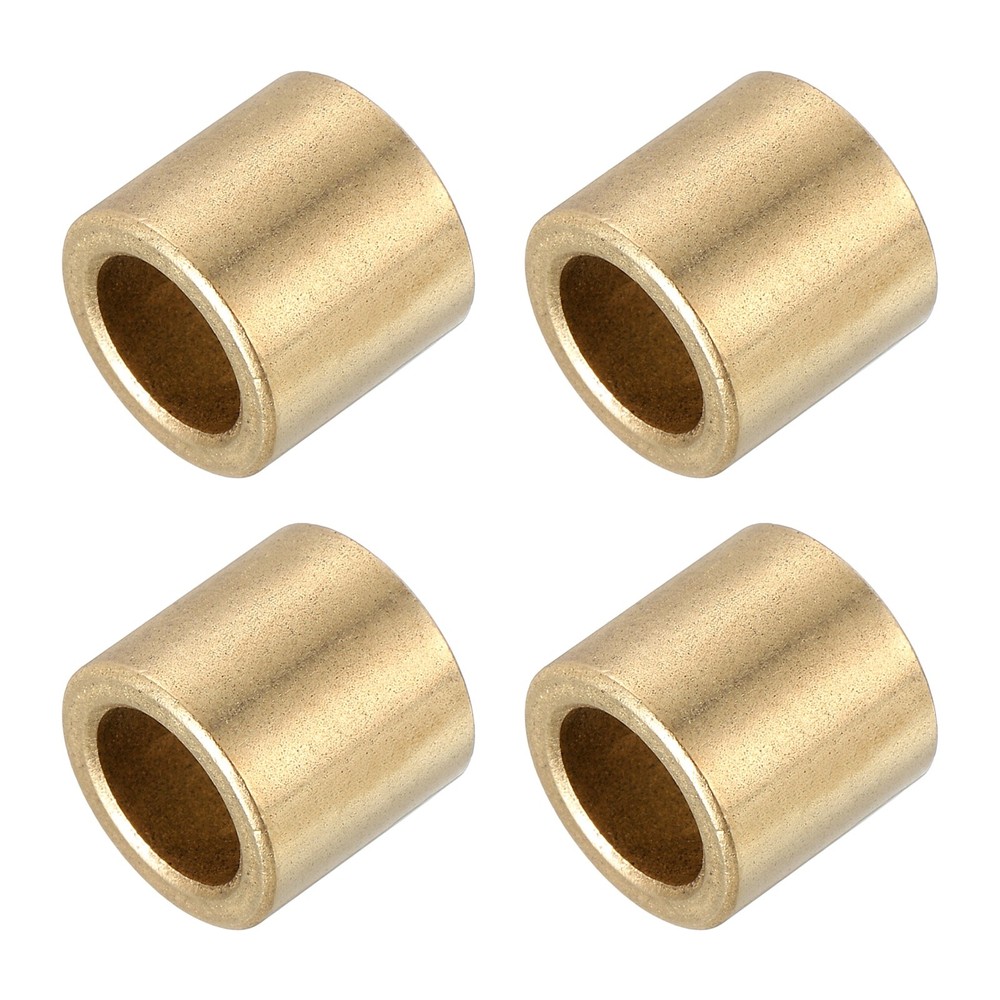 10mm Bore x 14mm OD x 12mm Length Sleeve Bearings Gold Tone 4 Pack