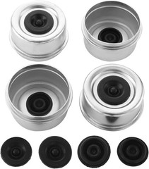 4 PCS 2.72” Trailer Hub Dust Cap Axle Grease Cap with 8 Rubber 2.72 in/ 69 mm