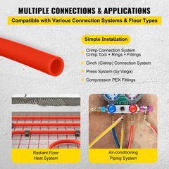 Uimoso 1/2in x 300ft PEX-B Tubing with Oxygen Barrier for Radiant Floor Heating