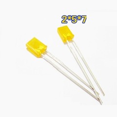 50PCS 2x5x7mm 2*5*7MM Rectangle LED Yellow Colour Yellow Light Emitting Diode S3