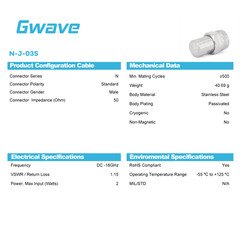 N Male RF Load Termination Up To 18 GHz, 2 Watts, Passivated Stainless Steel