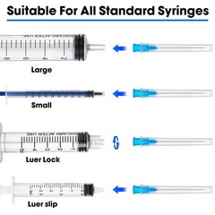 100 Pack 23 Ga 1.5 inch Disposable Needles with Caps for Scientific and Indus…
