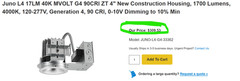 2 Pack L4 1700 Lumens, 4000K, 120-277V, 4”, 90 CRI, 0-10V Dimming to 10% Min [B6