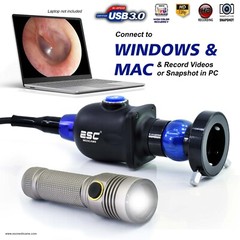USB Endoscopy Camera HD w/ Portable Cold LED Light Source for Rigid Endoscopes