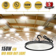 Ufo Led High Bay Light 150W 22,500LM (150lm/w) 5000K CRI 80 Dimmable Led Fixture